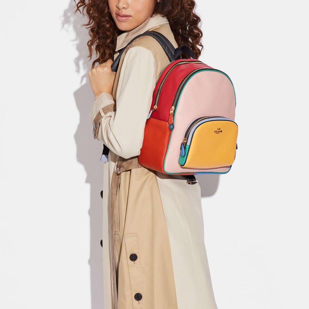 ✨RARE✨ COACH Court Backpack In Colorblock - Picture 2 of 10